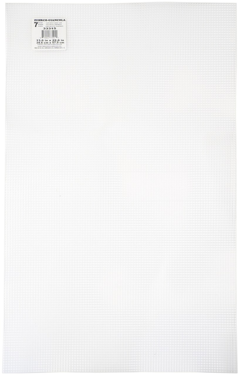 Zehrco-Giancola Artist 7-Count Mesh Plastic Canvas, Clear - One 13.6" x 22.6" Sheet